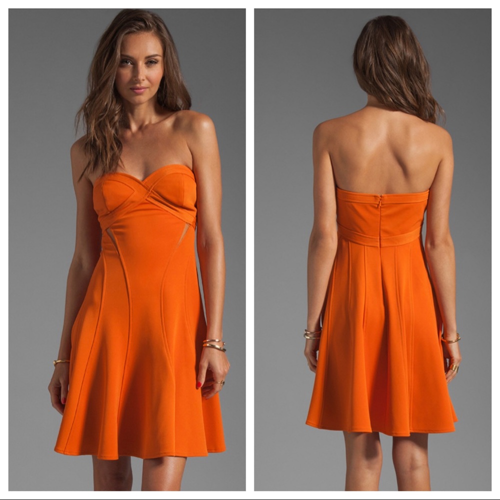 Z spoke by Zac Posen Strapless Dress in Orange